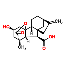 3β,4aα-Dihydroxy-1β-methyl-8-methylenegibbane-1α,10β-dicarboxylic acid 1,4a-lactone Structure