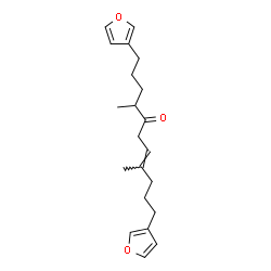 (7E)-1,11-Bis(3-furanyl)-4,8-dimethyl-7-undecen-5-one结构式