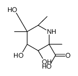 2-Piperidinecarboxylic acid, 3,4,5-trihydroxy-2,5,6-trimethyl-, (2R,3R,4R,5S)- (9CI) Structure