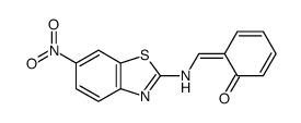 6-[[(6-nitro-1,3-benzothiazol-2-yl)amino]methylidene]cyclohexa-2,4-dien-1-one structure