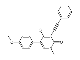 4-methoxy-5-(4-methoxyphenyl)-1-methyl-3-phenylethynylpyridin-2(1H)-one Structure