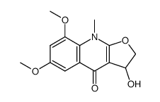 3-hydroxy-6,8-dimethoxy-9-methyl-3,9-dihydro-2H-furo[2,3-b]quinolin-4-one结构式