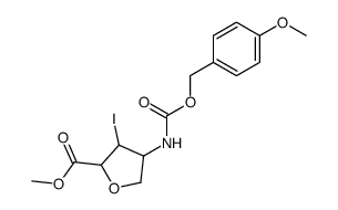 3-Iodo-4-(4-methoxy-benzyloxycarbonylamino)-tetrahydro-furan-2-carboxylic acid methyl ester结构式