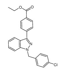 N-1-(4-chlorobenzyl)-3-(4-ethoxycarbonylphenyl)indazole结构式