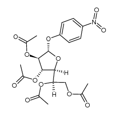 (R)-1-((2S,3S,4R,5S)-3,4-diacetoxy-5-(4-nitrophenoxy)tetrahydrofuran-2-yl)ethane-1,2-diyl diacetate Structure