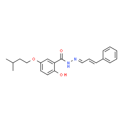 (E)-2-HYDROXY-5-(ISOPENTYLOXY)-N'-((E)-3-PHENYLALLYLIDENE)BENZOHYDRAZIDE结构式