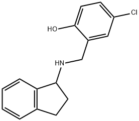 4-chloro-2-[(2,3-dihydro-1H-inden-1-ylamino)methyl]phenol结构式