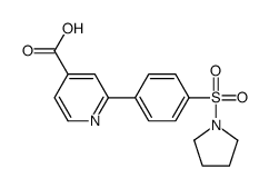 2-(4-pyrrolidin-1-ylsulfonylphenyl)pyridine-4-carboxylic acid结构式