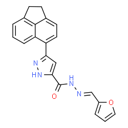 3-(1,2-dihydroacenaphthylen-5-yl)-N'-[(E)-furan-2-ylmethylidene]-1H-pyrazole-5-carbohydrazide结构式