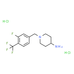 1-[3-Fluoro-4-(trifluoromethyl)benzyl]piperidin-4-amine dihydrochloride structure