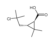 (+/-)-3t-(β-chloro-isobutyl)-2,2-dimethyl-cyclopropane-r-carboxylic acid Structure