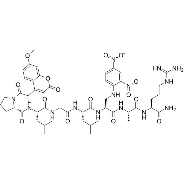 MCA-PRO-LEU-GLY-LEU-DAP-ALA-ARG-NH2: MCA-PLGL-DAP-AR-NH2结构式