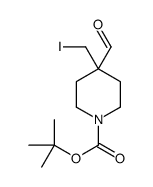 tert-butyl 4-formyl-4-(iodomethyl)piperidine-1-carboxylate结构式