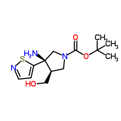 tert-butyl(3R,4R)-3-amino-4-(hydroxymethyl)-3-(isothiazol-5-yl)pyrrolidine-1-carboxylate Structure