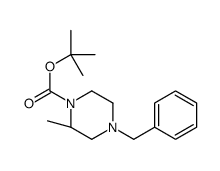 (R)-4-苄基-2-甲基哌嗪-1-羧酸叔丁酯结构式