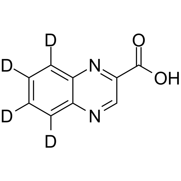 2-Quinoxalinecarboxylic acid-d4结构式