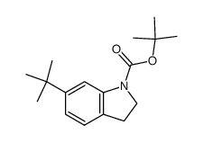 6-tert-Butyl-2,3-dihydro-indole-1-carboxylic acid tert-butyl ester结构式