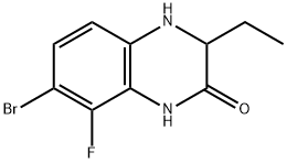 7-Bromo-3-ethyl-8-fluoro-3,4-dihydro-2(1H)-quinoxalinone结构式