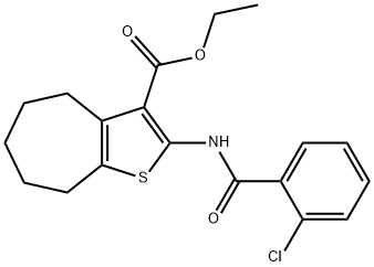 ethyl 2-{[(2-chlorophenyl)carbonyl]amino}-5,6,7,8-tetrahydro-4H-cyclohepta[b]thiophene-3-carboxylate Structure
