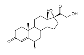 6β-Fluor-17α,21-diacetoxy-3,20-dioxo-pregnen-(4)结构式