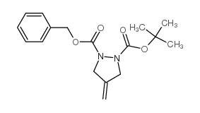 1-Boc-2-cbz-4-methylene-pyrazolidine结构式