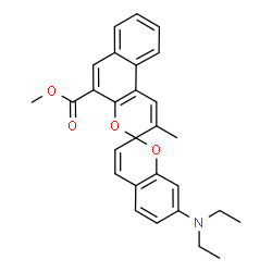 methyl 7-(diethylamino)-2'-methylspiro[2H-1-benzopyran-2,3'-[3H]naphtho[2,1-b]pyran]-5'-carboxylate structure