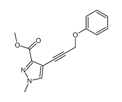 1-Methyl-4-(3-phenoxy-prop-1-ynyl)-1H-pyrazole-3-carboxylic acid methyl ester Structure