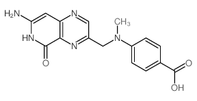 Benzoicacid,4-[[(7-amino-5,6-dihydro-5-oxopyrido[3,4-b]pyrazin-3-yl)methyl]methylamino]- structure