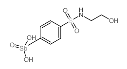 4-(dihydroxy(oxido)stibino)-N-(2-hydroxyethyl)benzenesulfonamide结构式