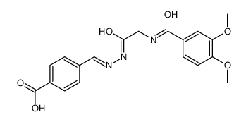 4-[[[2-[(3,4-dimethoxybenzoyl)amino]acetyl]hydrazinylidene]methyl]benzoic acid结构式