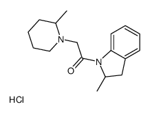 1-(2-methyl-2,3-dihydroindol-1-yl)-2-(2-methylpiperidin-1-ium-1-yl)ethanone,chloride Structure