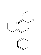 ethyl 2-methylsulfanyl-2-(1-phenylpent-1-enoxy)acetate结构式