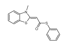 (3-methyl-3H-benzothiazol-2-ylidene)-thioacetic acid S-phenyl ester结构式