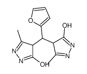 4-[furan-2-yl-(3-methyl-5-oxo-1,4-dihydropyrazol-4-yl)methyl]-3-methyl-1,4-dihydropyrazol-5-one Structure