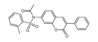 7-N-acetyl-N-(o-tolylsulphonyl)-amino-3-phenyl-coumarin结构式