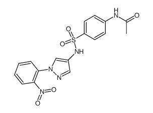 4-acetylamino-N-[1-(2-nitro-phenyl)-1H-pyrazol-4-yl]-benzenesulfonamide结构式