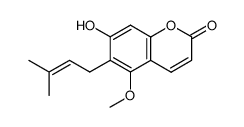 7-hydroxy-5-methoxy-6-(3'-methyl-2'-butenyl)coumarin Structure