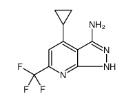 4-CYCLOPROPYL-6-TRIFLUOROMETHYL-1H-PYRAZOLO[3,4-B]PYRIDIN-3-YLAMINE结构式