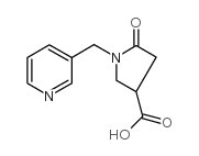 5-氧-1-(吡啶-3-基甲基)吡咯烷-3-羧酸结构式