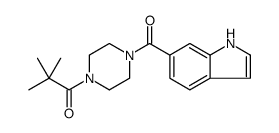 1-Propanone, 1-[4-(1H-indol-6-ylcarbonyl)-1-piperazinyl]-2,2-dimethyl结构式