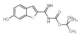 N-[(6-羟基苯并[b]噻吩)脒甲基]-氨基甲酸-1,1-二甲基乙酯结构式