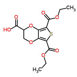 5,7-Bis(ethoxycarbonyl)-2,3-dihydrothieno[3,4-b][1,4]dioxine-2-carboxylic acid结构式