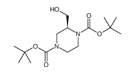 1,4-Piperazinedicarboxylic acid, 2-(hydroxymethyl)-, 1,4-bis(1,1-dimethylethyl) ester, (2S) Structure