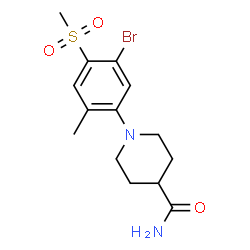 1-[(5-Bromo-2-methyl-4-methylsulfonyl)phenyl]piperidine-4-carboxamide structure