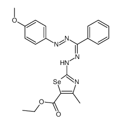 2-[5-(4-methoxy-phenyl)-3-phenyl-formazan-1-yl]-4-methyl-selenazole-5-carboxylic acid ethyl ester结构式