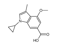 1-cyclopropyl-4-methoxy-3-methyl-1H-indole-6-carboxylic acid结构式