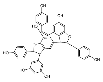 (2S,2'R,3S,3'R)-3'-(3,5-Dihydroxyphenyl)-2,2',3,3'-tetrahydro-2,2'-bis(4-hydroxyphenyl)-4-[2-(4-hydroxyphenyl)ethenyl][3,4'-bibenzofuran]-6,6'-diol picture