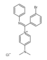 1-((3-bromophenyl)(phenylimino)methyl)-4-(dimethylamino)pyridin-1-ium chloride结构式