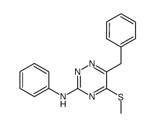 6-benzyl-3-anilino-5-methylthio-1,2,4-triazine结构式