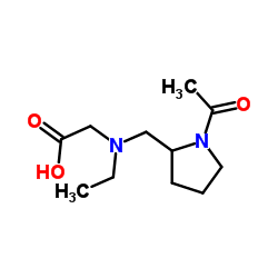 N-[(1-Acetyl-2-pyrrolidinyl)methyl]-N-ethylglycine结构式